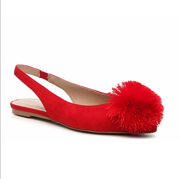 Darling Red Flats with Poof Ball Toe - Picture 4 of 4